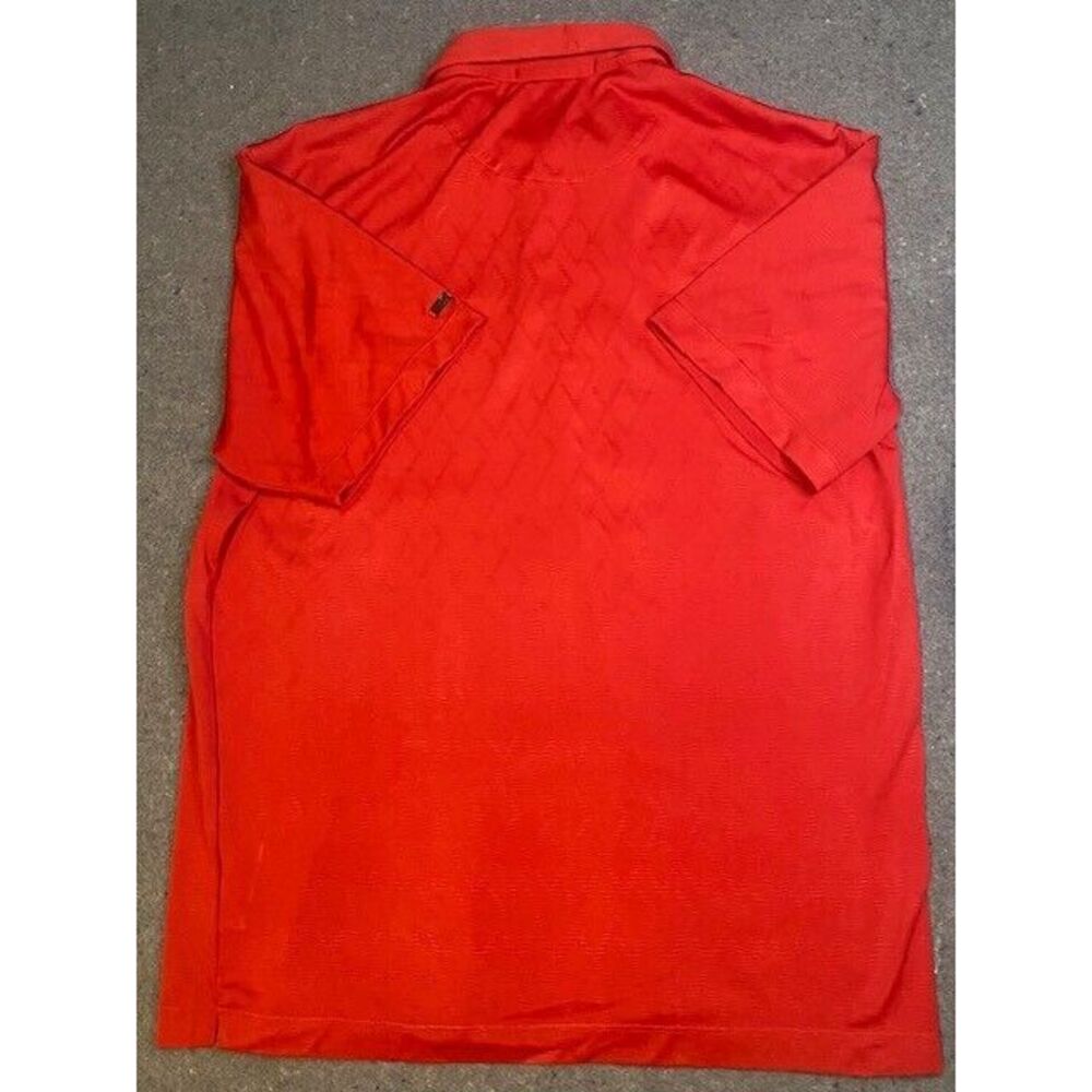 TIGER WOODS COLLECTION Men's Golf Polo Shirt MEDIUM SOLID RED dri-fit - Picture 10 of 12